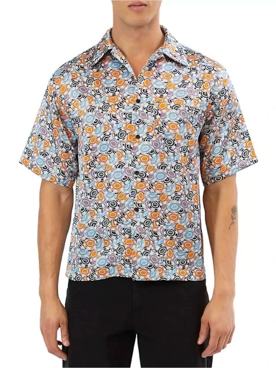 RtA Other - RTA Shirt Men’s Large Button Up Short Sleeve Silk Poker Chip Casino Vegas $595